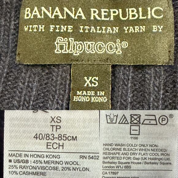Banana Republic Filpucci Seamless Crew Sweater size XS Fine Knit Wool/Cashmere - Picture 9 of 10